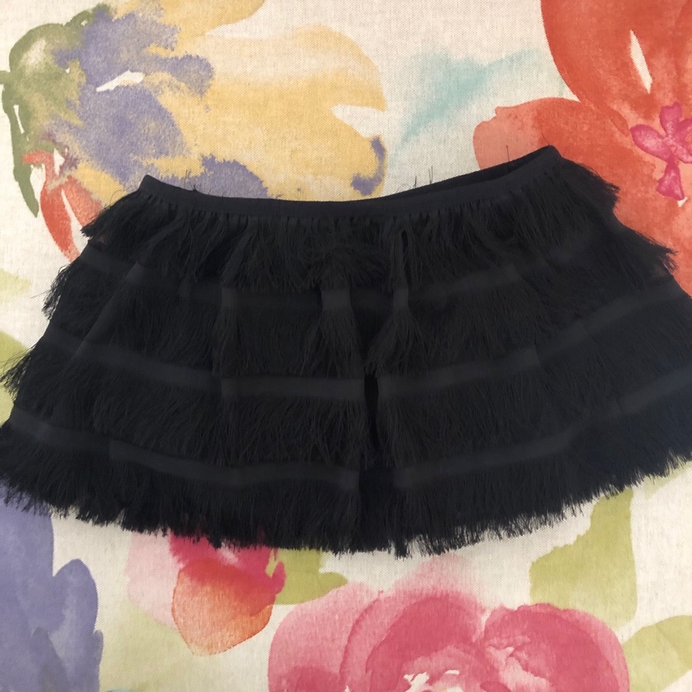 Black Bandeau Bra with Fringe